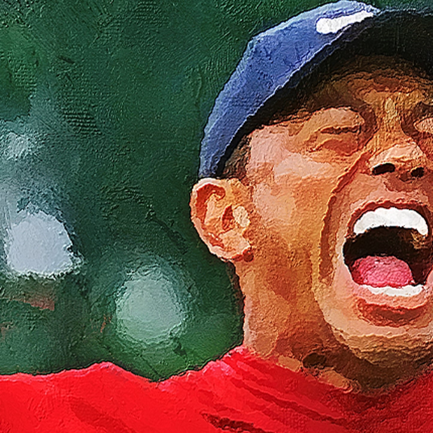 Limited Edition Tiger Woods Portrait US Masters Augusta 2019 Champion, Oil Style Artwork Fine Art Print (Unframed)