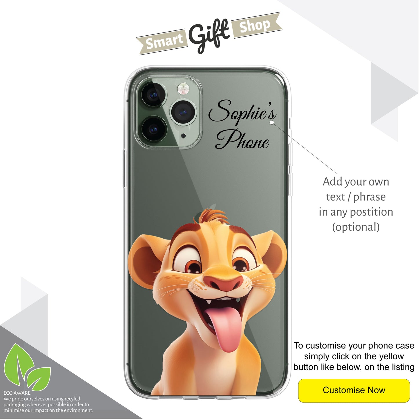 Lion Lioness Custom Cartoon Phone Case Personalised CLEAR Cute Family Splatter Phone Cover Case for iPhone 16 15 14 13 12 11