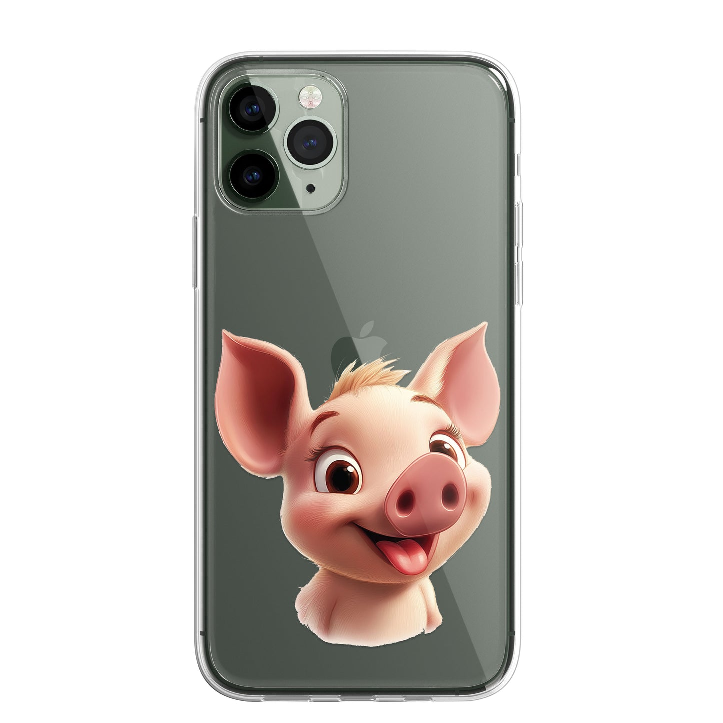 Pig Piglet Custom Cartoon Phone Case Personalised CLEAR Cute Family Splatter Phone Cover Case for iPhone 16 15 14 13 12 11