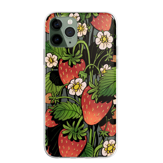 Daisy Mitchell @dibbuns Exclusive Strawberry Design Contemporary Artwork Phone Case CLEAR Silicone Phone Cover Case for iPhone 16 15 14 13 12 11