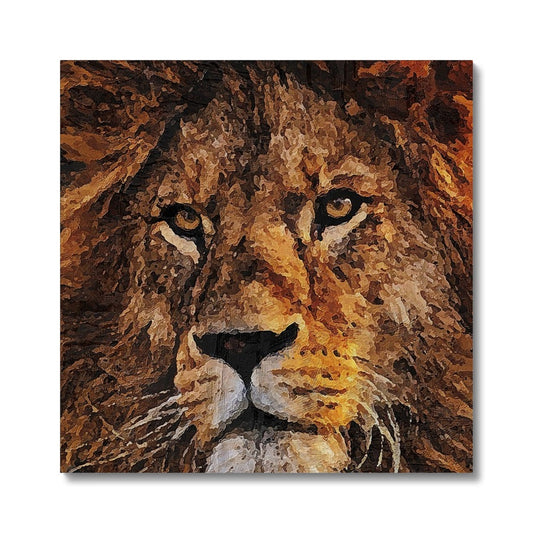 Lion Oil Palette Print Canvas