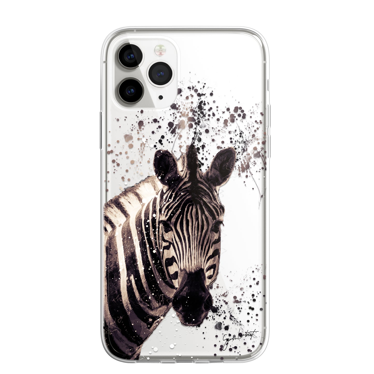 African Animals Phone Case Splatter Art CLEAR Cover Case for iPhone 14 13 12 Pro