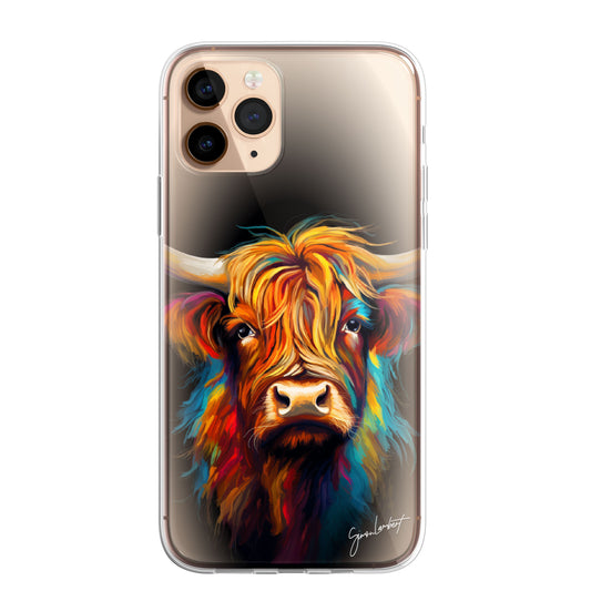 British Farm Animals Phone Case Palette Knife Art CLEAR Cover Case for iPhone 15 14 13 12 Pro +