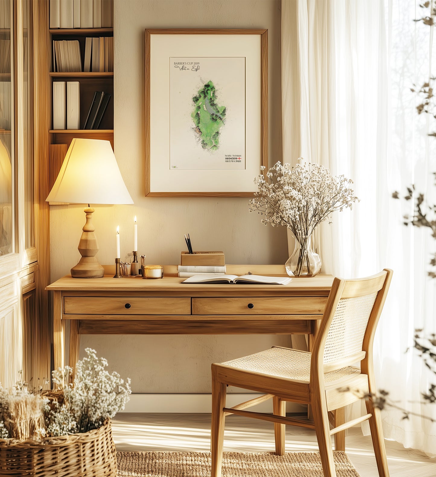 Personalised Golf Art Print, Custom Aerial Golf Course Map Layout - ANY HOLE Worldwide, Bespoke Text, Hole in One Gift Keepsake, Men Women, Father's Day, Birthday, Retirement