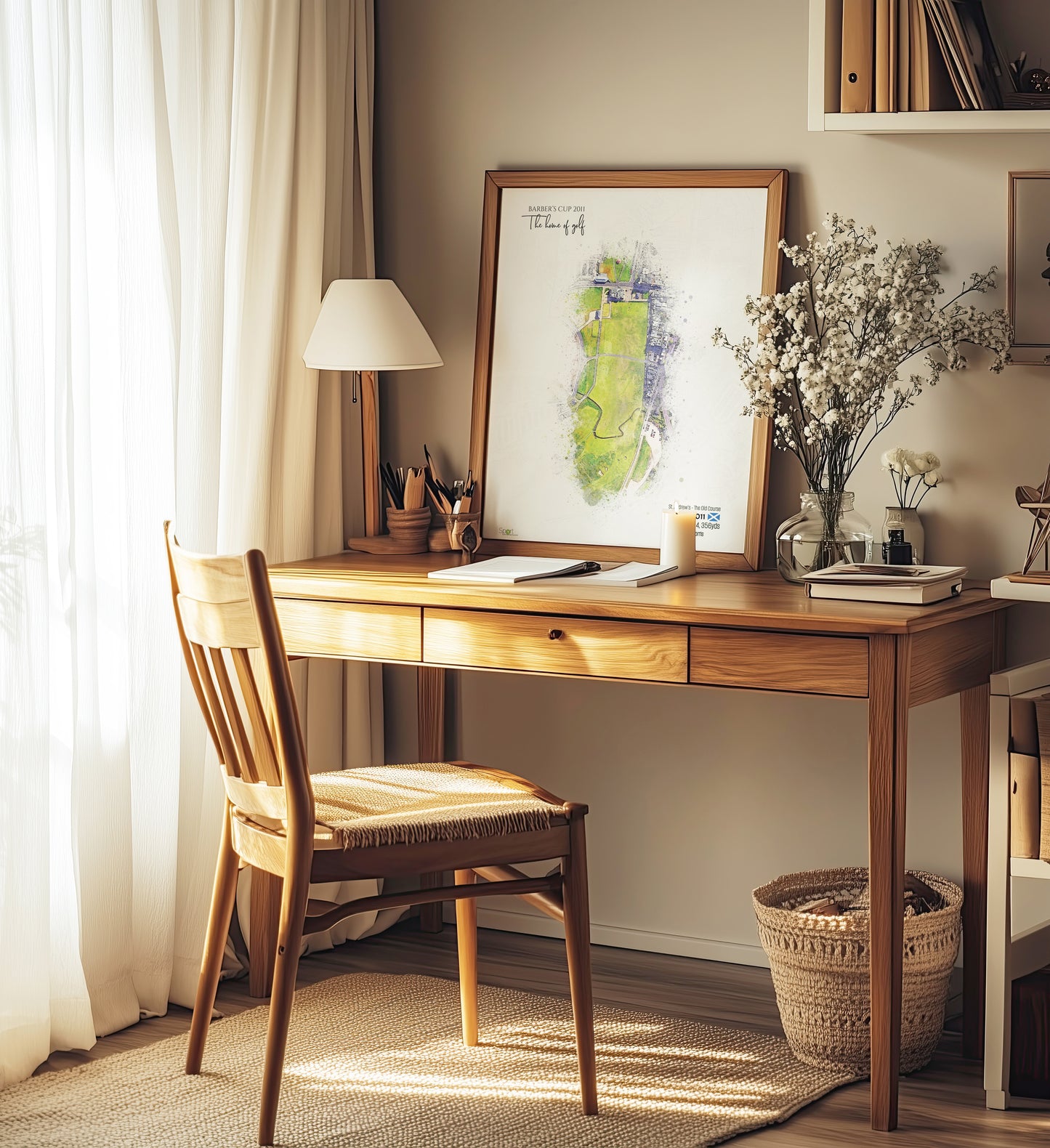 Personalised Golf Art Print, Custom Aerial Golf Course Map Layout - ANY HOLE Worldwide, Bespoke Text, Hole in One Gift Keepsake, Men Women, Father's Day, Birthday, Retirement