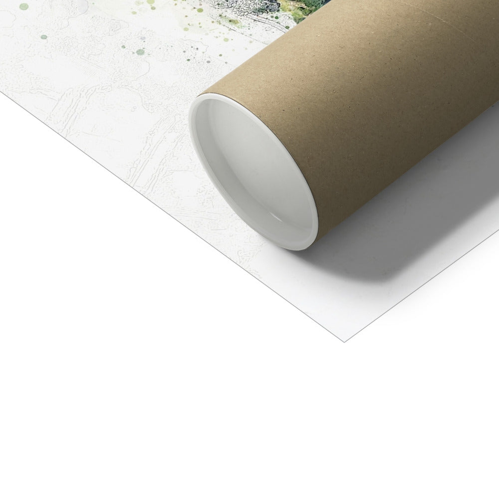 Personalised Golf Art Print, Custom Aerial Golf Course Map Layout - ANY HOLE Worldwide, Bespoke Text, Hole in One Gift Keepsake, Men Women, Father's Day, Birthday, Retirement