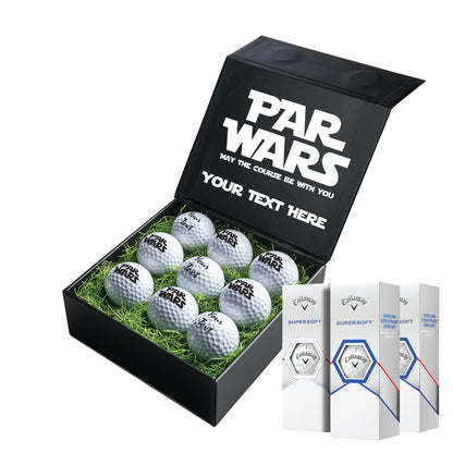 Star Wars Themed: Personalised Branded 9 Golf Ball Set in Customised Box - Par Wars Golfer's Gift, Father's Day, Wedding Favour, Birthday