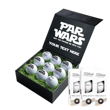 Star Wars Themed: Personalised Branded 9 Golf Ball Set in Customised Box - Par Wars Golfer's Gift, Father's Day, Wedding Favour, Birthday