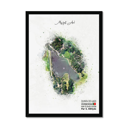 Personalised Golf Art Print, Custom Aerial Golf Course Map Layout - ANY HOLE Worldwide, Bespoke Text, Hole in One Gift Keepsake, Men Women, Father's Day, Birthday, Retirement