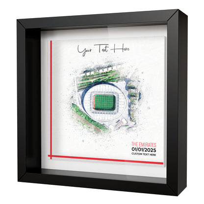 Framed Ceramic Tile Art: Personalised Football Stadium Art Print, Custom Aerial Map - ANY STADIUM Worldwide, Bespoke Text, Football Gift Keepsake