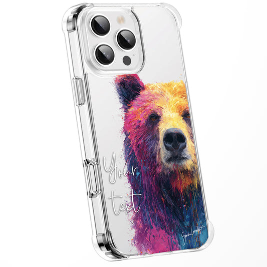 Animal Wildlife WaterColour Personalised Phone Case Splatter Painting Limited Edition Artwork CLEAR Cover Case, Exclusive Art for iPhone 16 15 14 13 12 11 Ranges - CUSTOMISE ONLINE