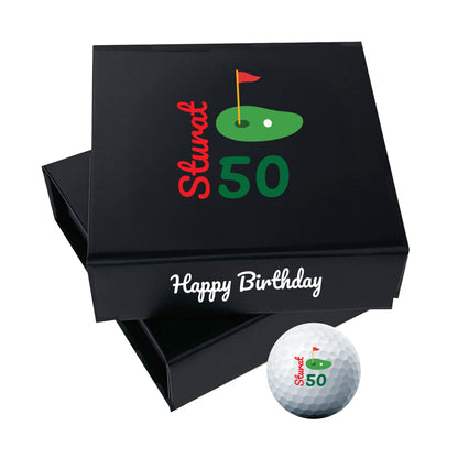 Personalised Branded 9 Golf Ball Set in Customised Box - Golfer's Gift, Father's Day, Wedding Favour, Birthday, Valentines, Pet Photo Text Logo