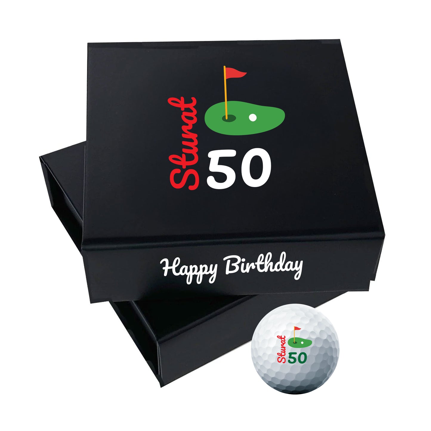 Personalised Branded 9 Golf Ball Set in Customised Box - Golfer's Gift, Father's Day, Wedding Favour, Birthday, Valentines, Pet Photo Text Logo