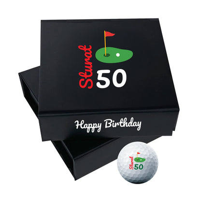 Personalised Branded 9 Golf Ball Set in Customised Box - Golfer's Gift, Father's Day, Wedding Favour, Birthday, Valentines, Pet Photo Text Logo