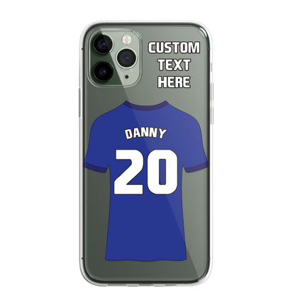Personalised Phone Case Cover Football Premier Championship Team Shirt Style Custom for iPhone 16 15 14 13 12 11 Range