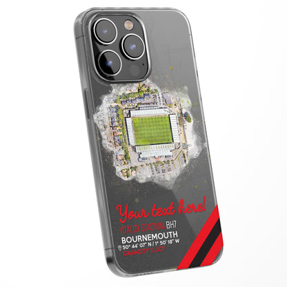 Personalised Phone Case Cover Football Team Stadium Water Colour Effect Style Customised for iPhone 16 15 14 13 12 11 Range