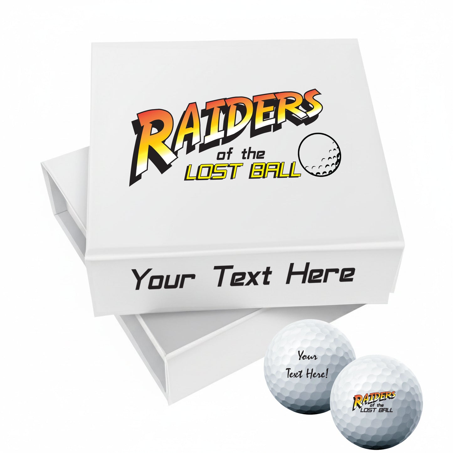 Indiana Jones: Personalised Branded 9 Golf Ball Set in Customised Box - Novelty Movie Themed Golfer's Gift, Father's Day, Retirement, Birthday