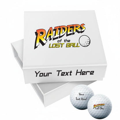 Indiana Jones: Personalised Branded 9 Golf Ball Set in Customised Box - Novelty Movie Themed Golfer's Gift, Father's Day, Retirement, Birthday