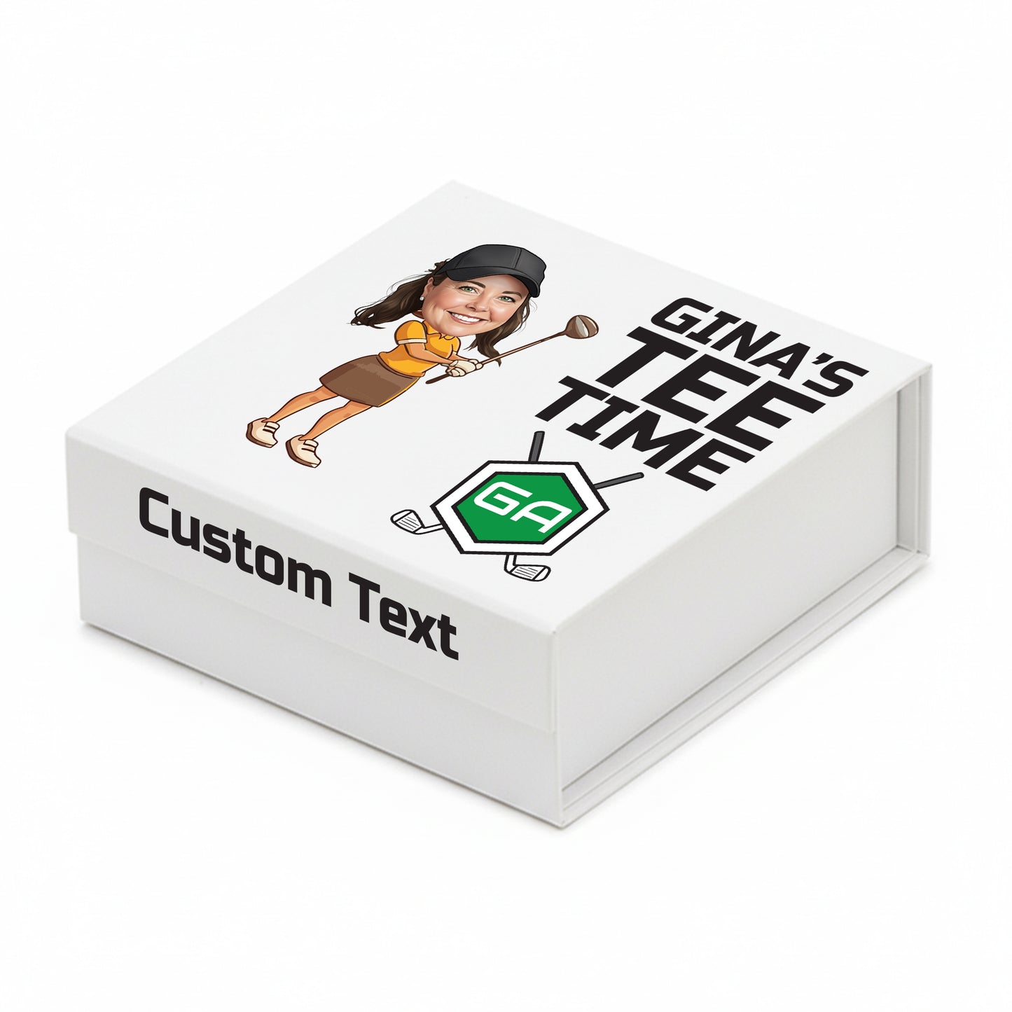 Personalised 9 Golf Ball Set in Customised Box - Your Own Caricature with Branded Balls: Novelty Golfer's Gift, Father's Day, Birthday