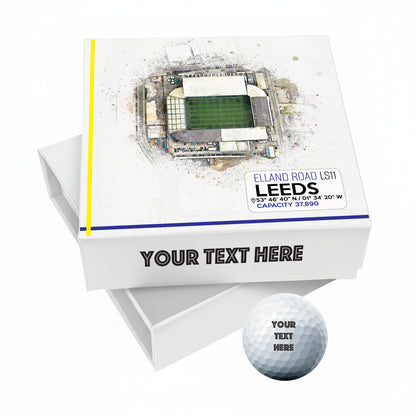 Personalised Branded 9 Golf Ball Set in Football Stadium Customised Box - Soccer Themed Golfer's Gift, Father's Day, Retirement, Birthday