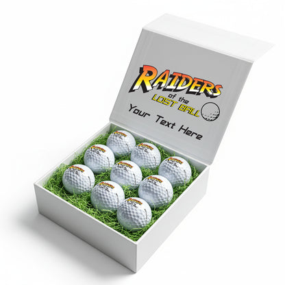 Indiana Jones: Personalised Branded 9 Golf Ball Set in Customised Box - Novelty Movie Themed Golfer's Gift, Father's Day, Retirement, Birthday