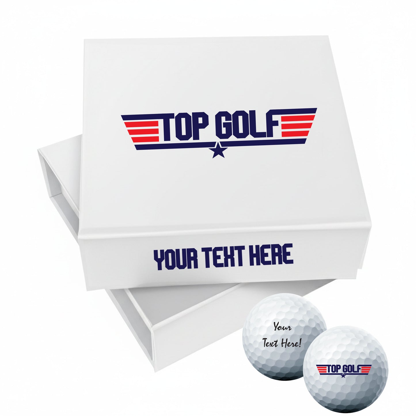 TOP GOLF: Personalised Branded 9 Golf Ball Set in Customised Box - Novelty Movie Themed Golfer's Gift, Father's Day, Retirement, Birthday