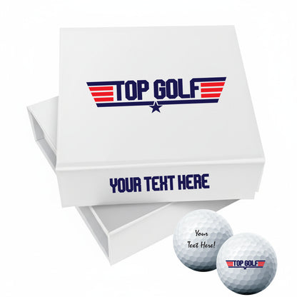 TOP GOLF: Personalised Branded 9 Golf Ball Set in Customised Box - Novelty Movie Themed Golfer's Gift, Father's Day, Retirement, Birthday