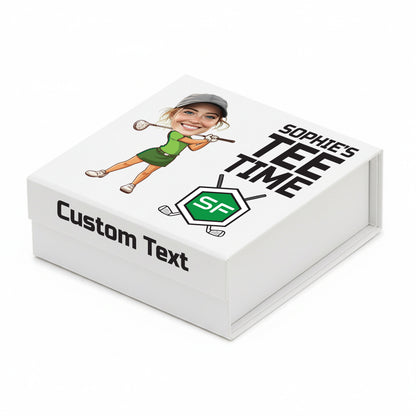 Personalised 9 Golf Ball Set in Customised Box - Your Own Caricature with Branded Balls: Novelty Golfer's Gift, Father's Day, Birthday