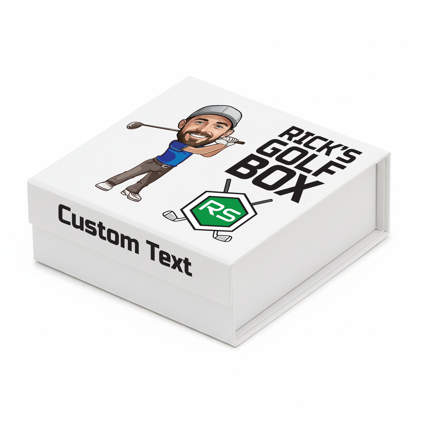 Personalised 9 Golf Ball Set in Customised Box - Your Own Caricature with Branded Balls: Novelty Golfer's Gift, Father's Day, Birthday