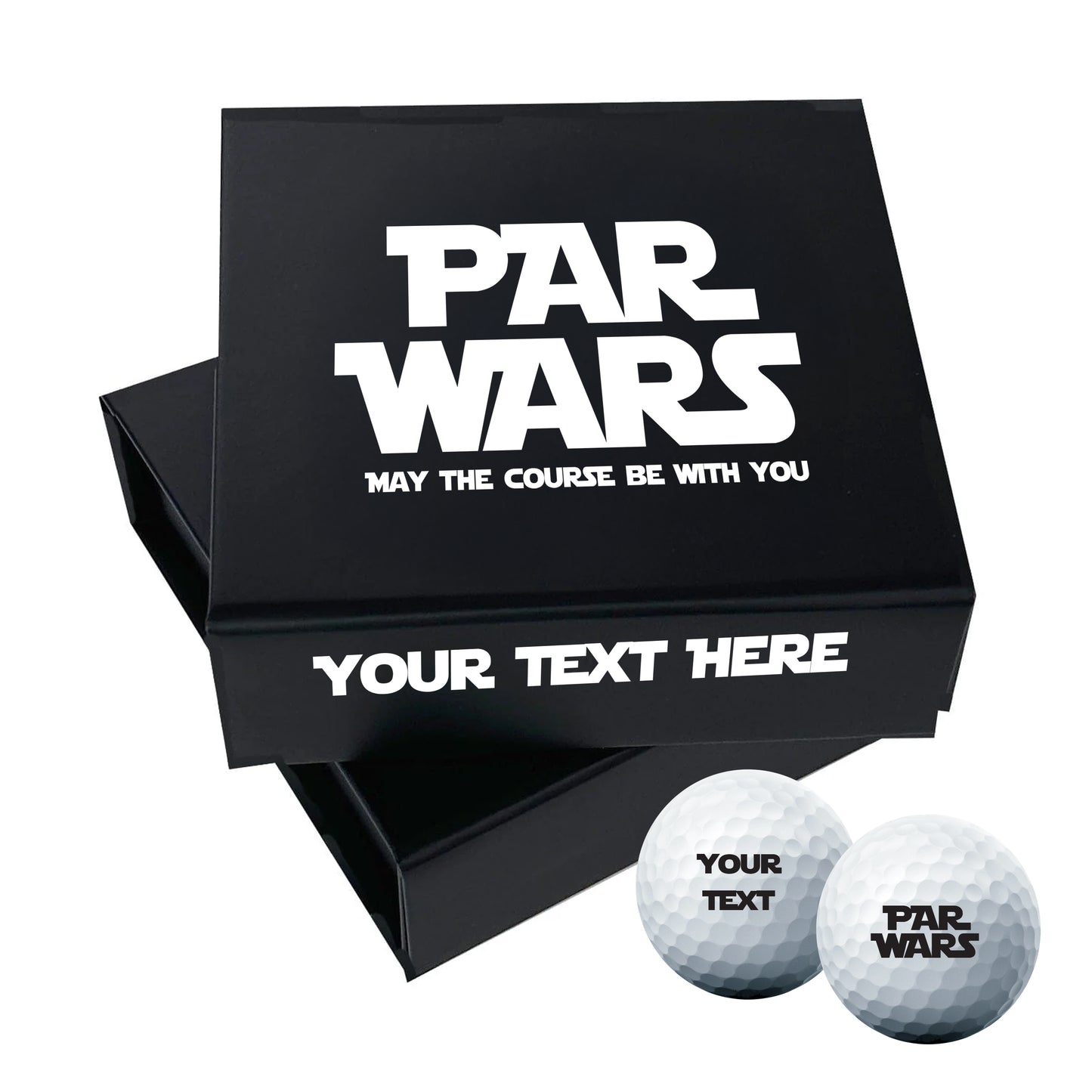Star Wars Themed: Personalised Branded 9 Golf Ball Set in Customised Box - Par Wars Golfer's Gift, Father's Day, Wedding Favour, Birthday