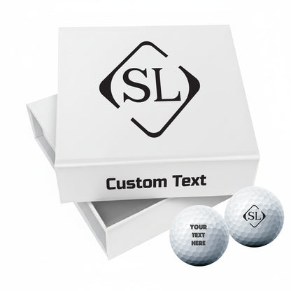 Personalised 9 Golf Ball Set in Customised Box - Your Own Monograms Initials with Branded Balls: Novelty Golfer's Gift, Father's Day, Birthday