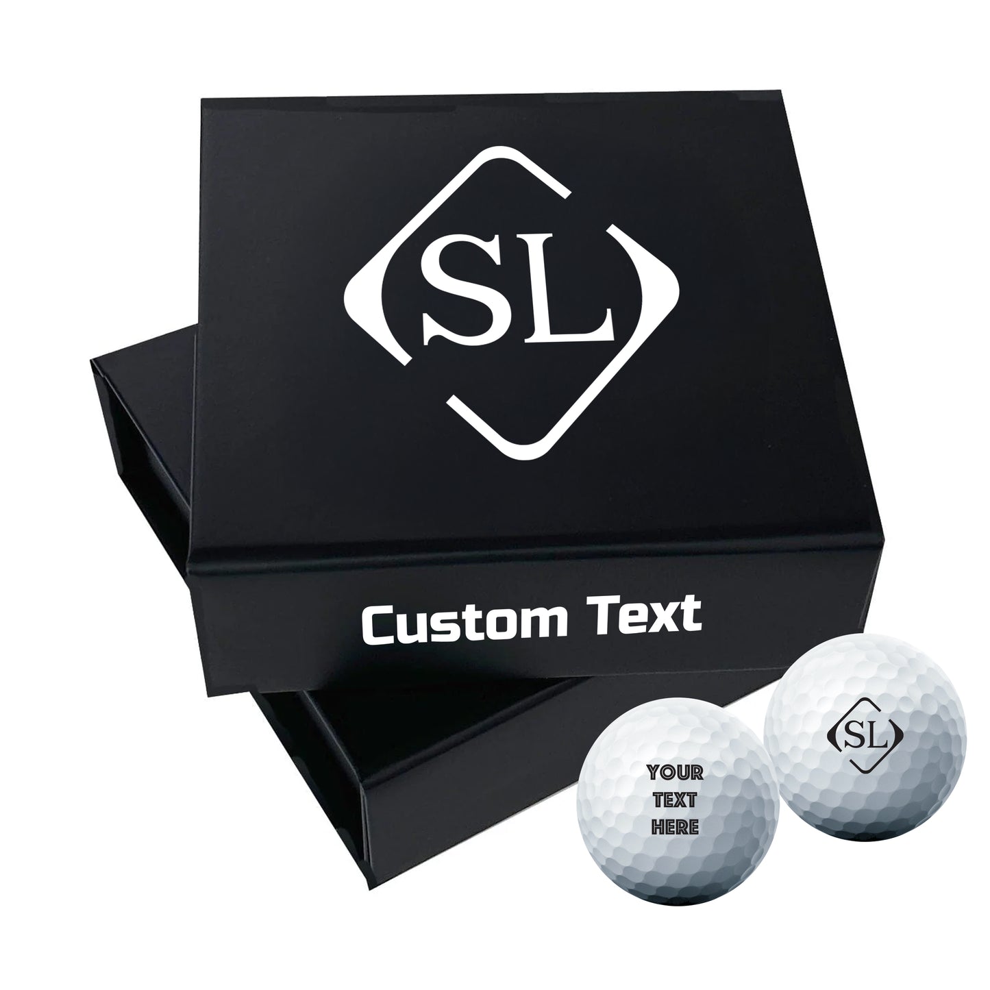 Personalised 9 Golf Ball Set in Customised Box - Your Own Monograms Initials with Branded Balls: Novelty Golfer's Gift, Father's Day, Birthday