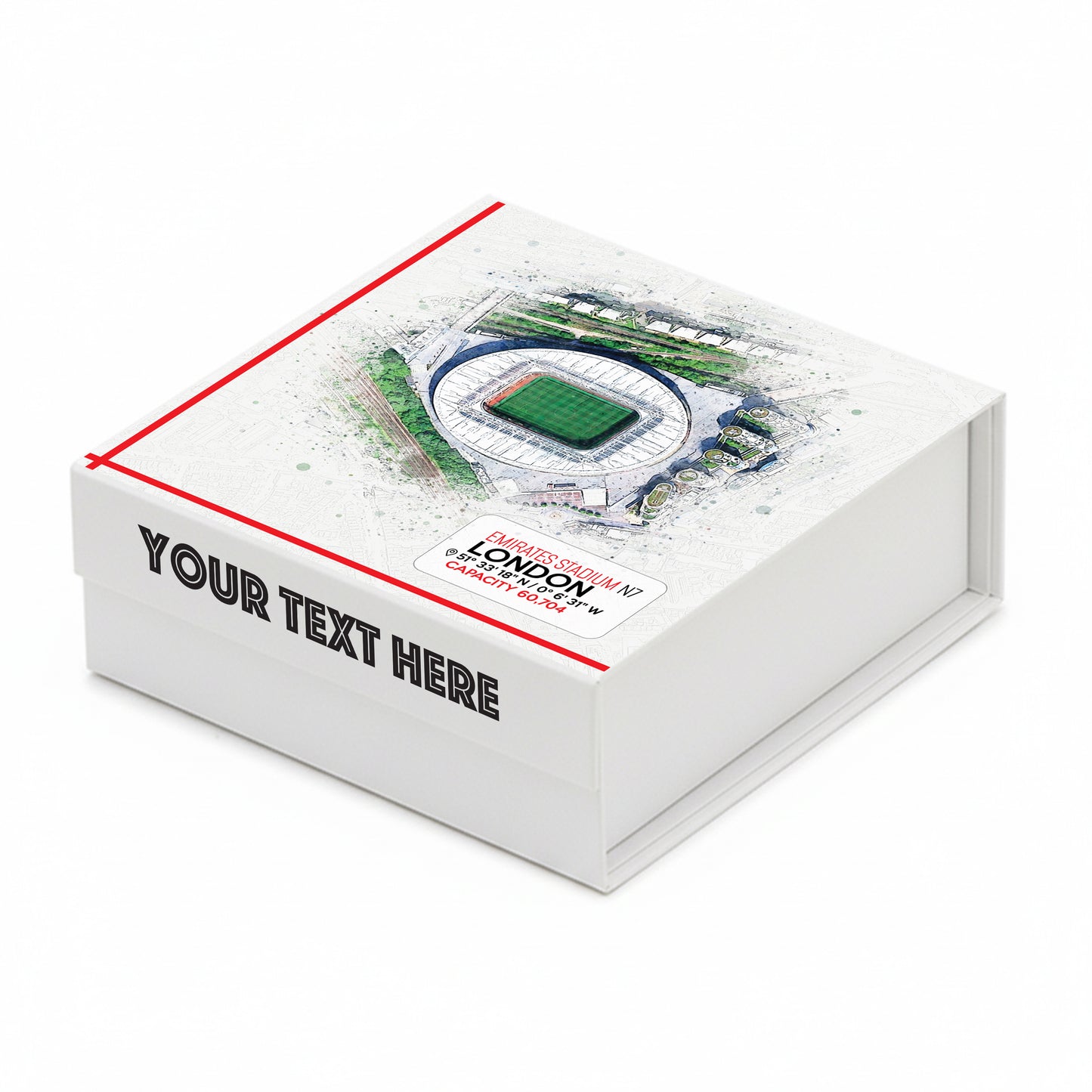 Personalised Branded 9 Golf Ball Set in Football Stadium Customised Box - Soccer Themed Golfer's Gift, Father's Day, Retirement, Birthday
