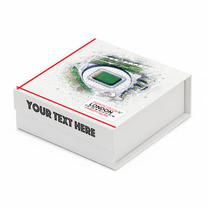 Personalised Branded 9 Golf Ball Set in Football Stadium Customised Box - Soccer Themed Golfer's Gift, Father's Day, Retirement, Birthday