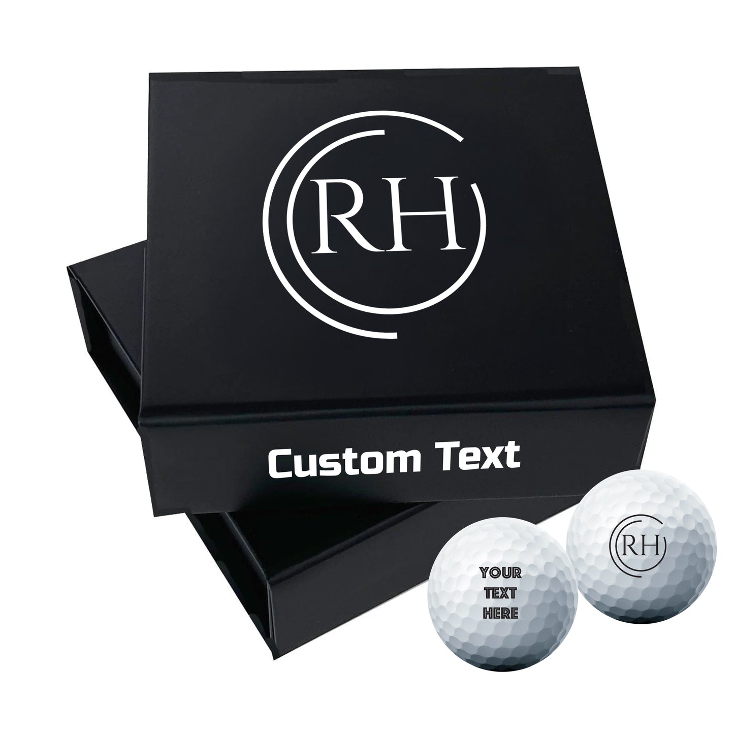 Personalised 9 Golf Ball Set in Customised Box - Your Own Monograms Initials with Branded Balls: Novelty Golfer's Gift, Father's Day, Birthday