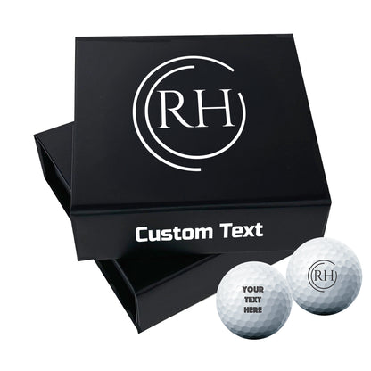 Personalised 9 Golf Ball Set in Customised Box - Your Own Monograms Initials with Branded Balls: Novelty Golfer's Gift, Father's Day, Birthday