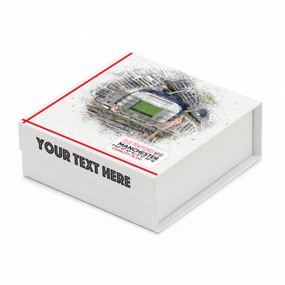 Personalised Branded 9 Golf Ball Set in Football Stadium Customised Box - Soccer Themed Golfer's Gift, Father's Day, Retirement, Birthday