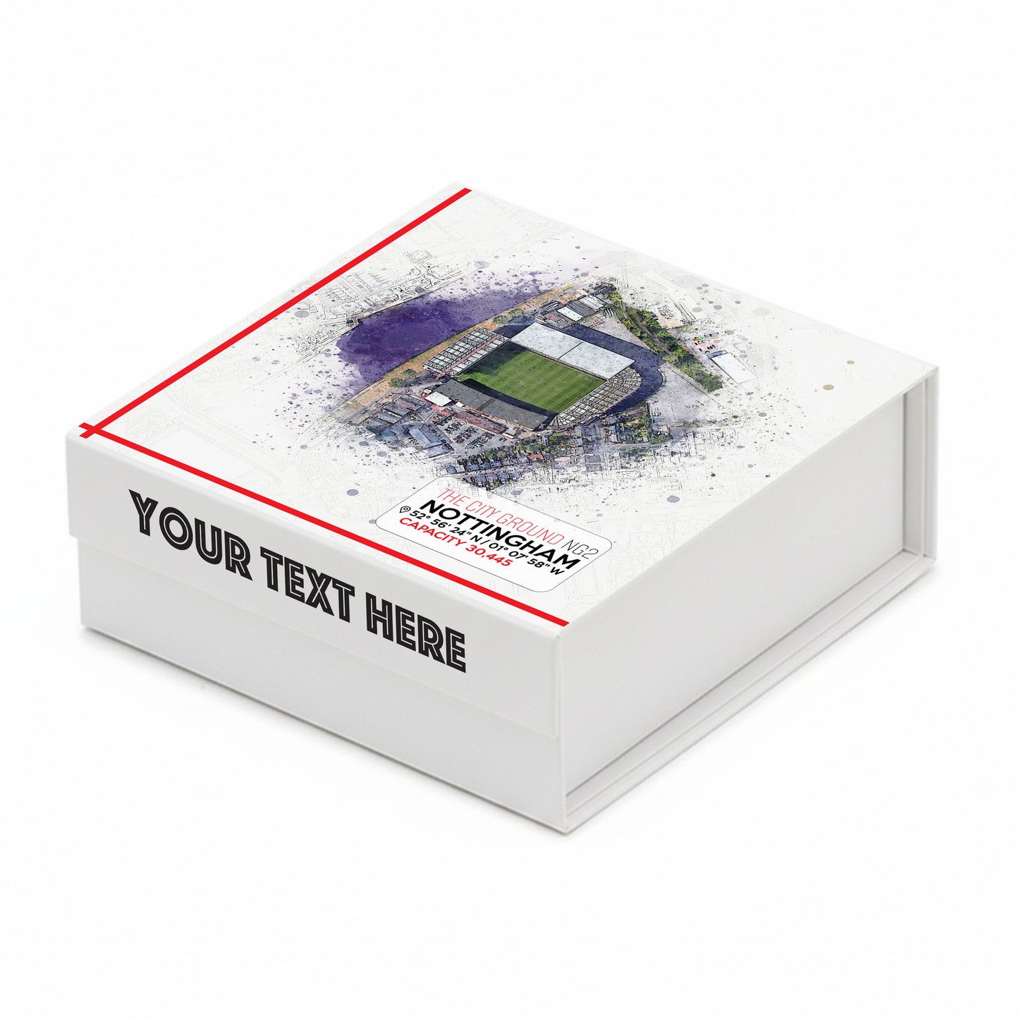 Personalised Branded 9 Golf Ball Set in Football Stadium Customised Box - Soccer Themed Golfer's Gift, Father's Day, Retirement, Birthday