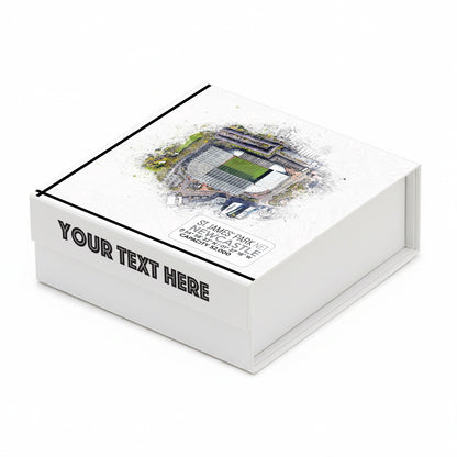 Personalised Branded 9 Golf Ball Set in Football Stadium Customised Box - Soccer Themed Golfer's Gift, Father's Day, Retirement, Birthday