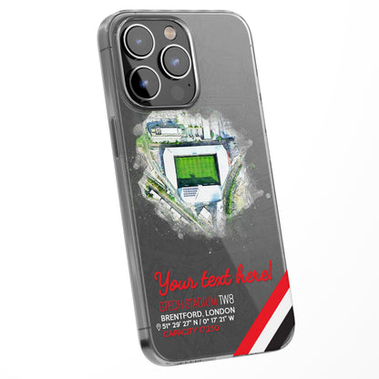 Personalised Phone Case Cover Football Team Stadium Water Colour Effect Style Customised for iPhone 16 15 14 13 12 11 Range