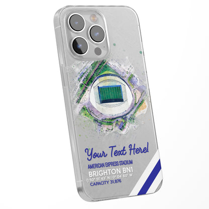 Personalised Phone Case Cover Football Team Stadium Water Colour Effect Style Customised for iPhone 16 15 14 13 12 11 Range