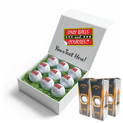 Only Fools and Horses Themed: Personalised Branded 9 Golf Ball Set in Customised Box - Golfer's Gift, Father's Day, Wedding Favour, Birthday, Valentines, Pet Photo Text Logo