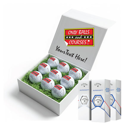 Only Fools and Horses Themed: Personalised Branded 9 Golf Ball Set in Customised Box - Golfer's Gift, Father's Day, Wedding Favour, Birthday, Valentines, Pet Photo Text Logo