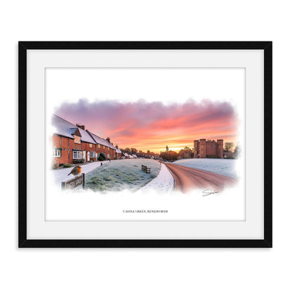 Kenilworth, Warwickshire Local Landmark Print - Castle Green Kenilworth by Simon Lambert. Framed or Unframed Print Various Sizes