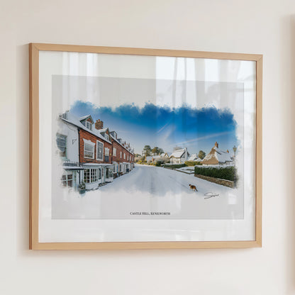 Kenilworth, Warwickshire Local Landmark Print - Castle Hill Kenilworth by Simon Lambert. Framed or Unframed Print Various Sizes