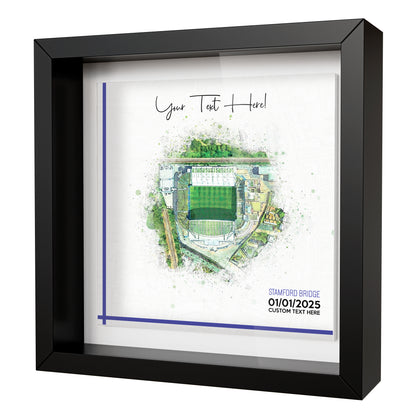 Framed Ceramic Tile Art: Personalised Football Stadium Art Print, Custom Aerial Map - ANY STADIUM Worldwide, Bespoke Text, Football Gift Keepsake