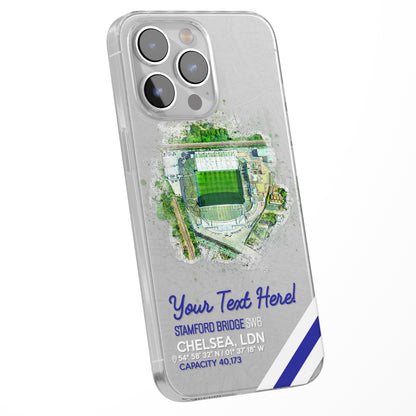 Personalised Phone Case Cover Football Team Stadium Water Colour Effect Style Customised for iPhone 16 15 14 13 12 11 Range