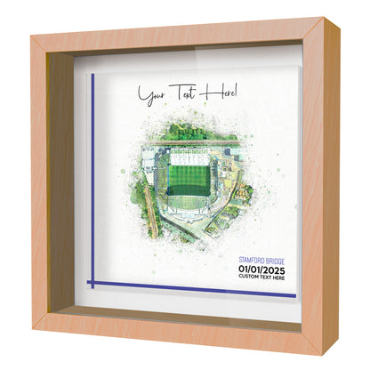 Framed Ceramic Tile Art: Personalised Football Stadium Art Print, Custom Aerial Map - ANY STADIUM Worldwide, Bespoke Text, Football Gift Keepsake