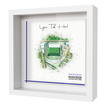 Framed Ceramic Tile Art: Personalised Football Stadium Art Print, Custom Aerial Map - ANY STADIUM Worldwide, Bespoke Text, Football Gift Keepsake
