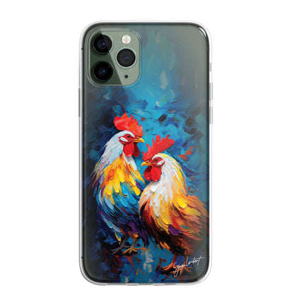 British Woodland Farm Animals Phone Case Palette Knife Art CLEAR Cover Case for iPhone 15 14 13 12 Pro +